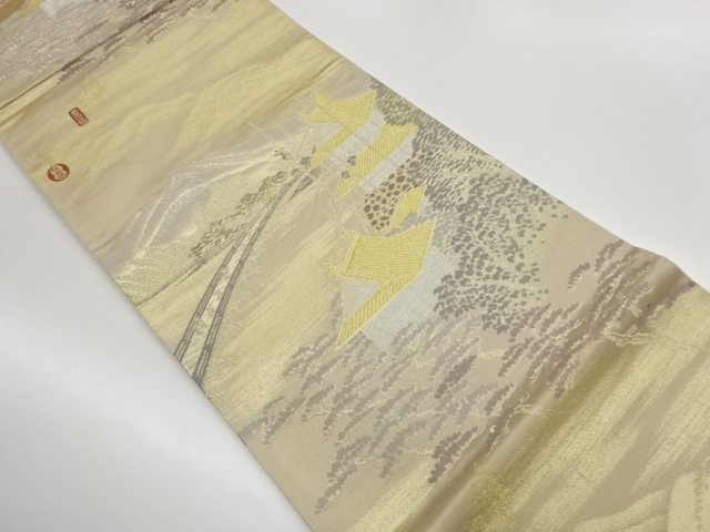 JAPANESE FUKURO OBI / WOVEN 53 STATIONS OF THE TOKAIDO